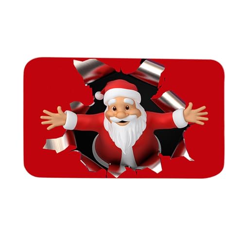 Gcljlmy Weihnachts-Badezimmer-Bodenmatte, Innen-Fußmatte, wasserabsorbierend, dekorative Badematte, Bodenteppich, Teppich für den Eingangsbereich, Flur (Weihnachtsmann S) von Gcljlmy