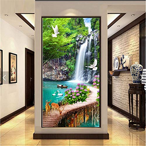 DIY 5D Diamant Painting Bilder für Erwachsene/Kinder, Wasserfall natürlich Diamant Malerei Kit Große Voll Strass Stickerei Kreuzstich Leinwand Gemälde Kunst für Wohnwanddekor 40x100cm(16x40in) von Gcoco