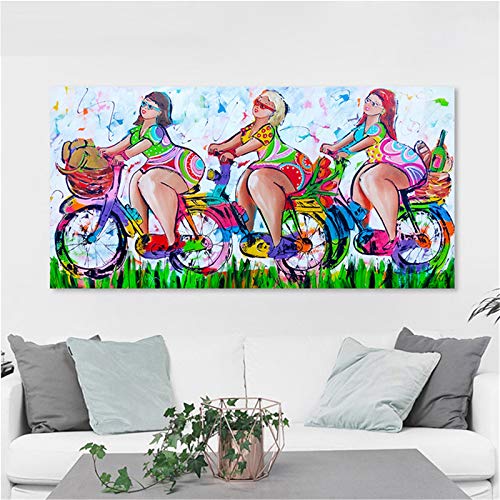 DIY 5d Diamant Malerei Kits große Größe Dicke Dame auf dem Fahrrad Diamond Painting Bilder Bohren voll kristall Strass Stickerei kreuzstich Leinwand Art Hause wanddekoration Gemälde 50x100cm(20x40in) von Gcoco