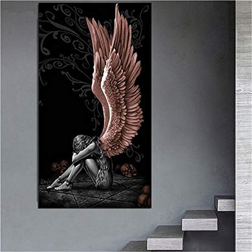 DIY 5d Diamant Malerei Kits große Größe Engel und Dämonen Diamond Painting Bilder Bohren voll kristall Strass Stickerei kreuzstich Leinwand Art Handwerk Hause wanddekoration Gemälde 40x80cm(16x32in) von Gcoco