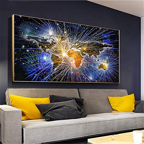 DIY 5d Diamant Malerei Kits große Größe Weltkarte Diamond Painting Bilder Bohren voll kristall Strass Stickerei kreuzstich Leinwand Art Handwerk Hause wanddekoration Gemälde 50x100cm(20x40in) von Gcoco