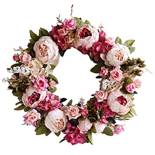 1 -pc -Türkränze Künstliche Blumen Pfingstrosekranz Pfingstrose Blumenfrühlingkranz für Vordertür Hochzeit Home Decor von Gcroet