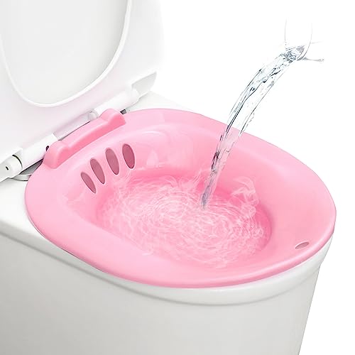 1pc Sitz Bad Tragbarer Sitzbad Bidet Bidet Toilettensitz tragbares Bidet für Toilettenbidet -Anhang passt zu universellen Toiletten für Postpartale Wunden, Hämorrhoiden, perineale Pflege rosa von Gcroet