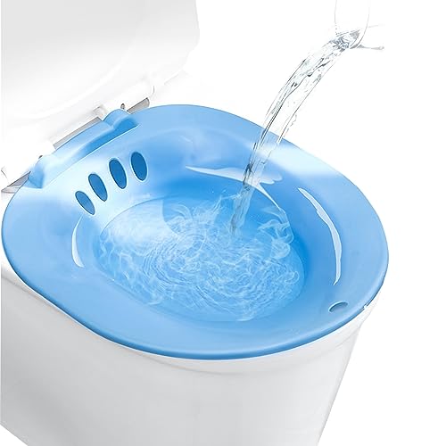 Gcroet 1pc Sitz Bad tragbarer Sitzbad Bidet Bidet Toilettensitz tragbares Bidet für Toilettenbidet -Anhang passt zu universellen Toiletten für Postpartale Wunden, Hämorrhoiden, perineale Pflegeblau von Gcroet