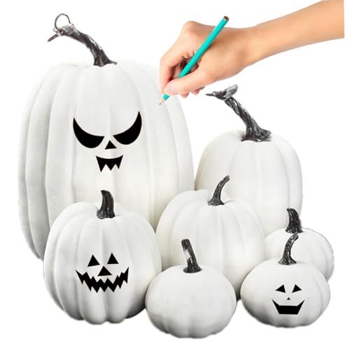 Gcroet Halloween weiße künstliche Kürbisse Harvest Foam Kürbisse Tabletop Kernstück 7pcs .. von Gcroet