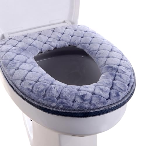 Gcroet Toilettensitz Abdeckung weicher Toilettensitz Kissen wärmer waschbarer Toilettensitzabdeckung Pads mit Reißverschlussgrau. von Gcroet