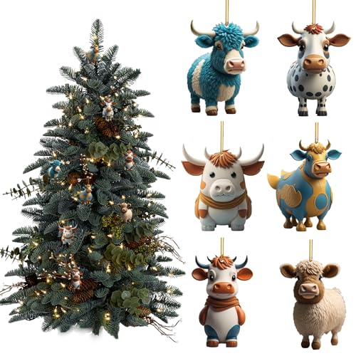 Gcroet Weihnachtsbaum -Ornamente 6pcs Cartoon Kuhschmuck für Weihnachtsbaumdekorationen Acrylhänge Kuh Weihnachtsschmuck für Weihnachten Geschenke Fenster Auto Inneneinrichtung Nicht 3D .. Gcroet Weihnachtsbaum -Ornamente 6pcs Cartoon Kuhschmuck für Weihnachtsbaumdekorationen Acrylhänge Kuh Weihnachtsschmuck für Weihnachten Geschenke Fenster Auto Inneneinrichtung Nicht 3D .. von Gcroet