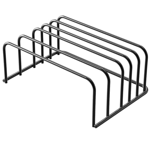 Schneidebrett Veranstalter 5 Schlitze Schneidebrett Rack aus Edelstahl Schneidebretthalter Ständer Küchenschrank Arbeitsplatte Spar-Abstand-Metall-Schneidebrett für Keksblech und Backblech von Gcroet