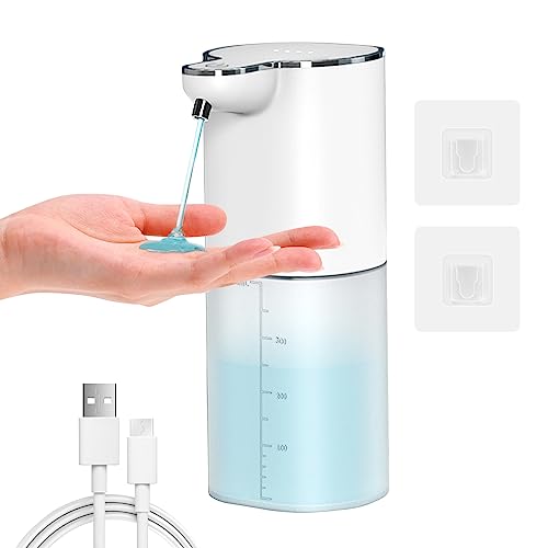 Automatischer Seifenspender Wandbefestigung,Gcstnn 400ml Flüssigseifenspender USB-C Aufladung Elektrischer Sensor, mit 4 einstellbare Stufen, IPX5 Wasserdicht Für Küche,Bad,Schule,Hotel von Gcstnn