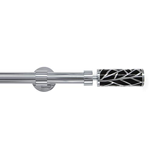GCurtain Gardinenstange Vorhangstange Doppelstangen Set Ausziehbar Leicht zu Installieren Hochbelastbar Hochglanzpoliert Endstück Durchmesser 1" - 1 1/8" (25-28 mm) - Zweig / 44"-82" (110-210cm) von Gcurtain