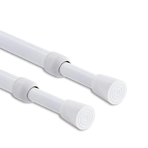 GCurtain Spannstange Set 2 Einstellbar Stange Durchmessern 9-12 mm - Weiß/ausziehbare Länge 27"-47" (70-120 cm) von Gcurtain