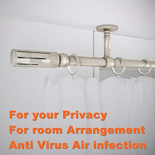 Gcurtain Gardinenstange Set Verstellbar Einfach Installieren Hochleistungs Fenster Deko Ausziehbar 1-Lauf 25/28 Edelstahl - Meteor / 44"-82" (110-210cm) von Gcurtain