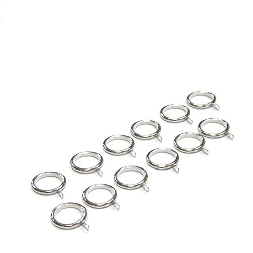 Gcurtain Metall Vorhangringe Ösen Set mit 12 Gardinenstangen 30mm Passend für bis zu 28mm Einfache Installation Dekoratives Fenster - Nickel gebürstet von Gcurtain