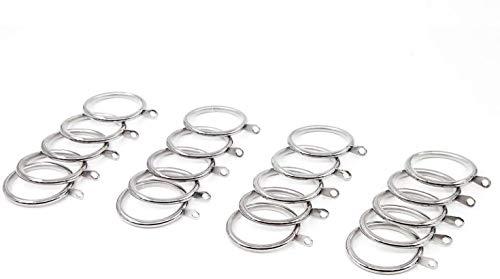 Gcurtain Metall Vorhangringe Ösen Set mit 20 Gardinenstangen 30mm Passend für bis zu 28mm Einfache Installation Dekoratives Fenster - Chrom poliert von Gcurtain