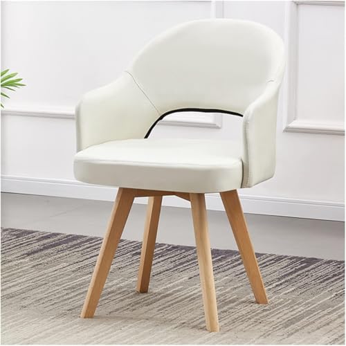 GddOGUK Moderne Seitenstuhl Sessel drehende Esstühle kreative Hohle Rückenstuhl mit massiven Holzbeinen Akzentstühle von GddOGUK