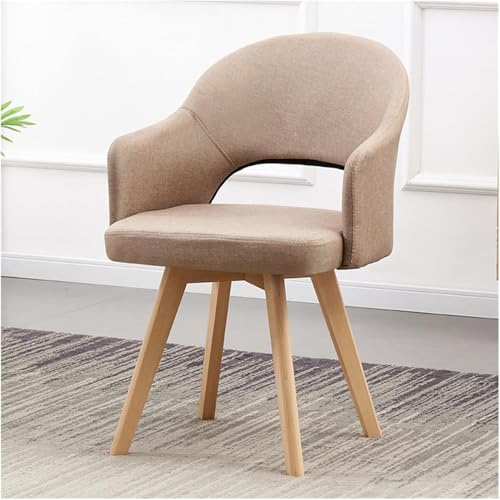 GddOGUK Moderne Seitenstuhl Sessel drehende Esstühle kreative Hohle Rückenstuhl mit massiven Holzbeinen Akzentstühle von GddOGUK