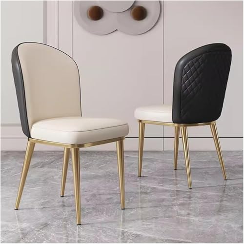 GddOGUK Set von 2 Essstühlen Moderne Vintage Leder Esszimmer mit Metallbeinen graue Samtpolster -Seitenstühle Freizeitstuhl GddOGUK Set von 2 Essstühlen Moderne Vintage Leder Esszimmer mit Metallbeinen graue Samtpolster -Seitenstühle Freizeitstuhl von GddOGUK
