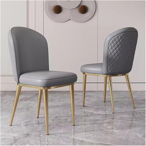 GddOGUK Set von 2 Essstühlen Moderne Vintage Leder Esszimmer mit Metallbeinen graue Samtpolster -Seitenstühle Freizeitstuhl GddOGUK Set von 2 Essstühlen Moderne Vintage Leder Esszimmer mit Metallbeinen graue Samtpolster -Seitenstühle Freizeitstuhl von GddOGUK