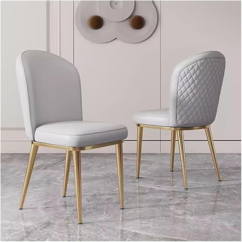GddOGUK Set von 2 Essstühlen Moderne Vintage Leder Esszimmer mit Metallbeinen graue Samtpolster -Seitenstühle Freizeitstuhl GddOGUK Set von 2 Essstühlen Moderne Vintage Leder Esszimmer mit Metallbeinen graue Samtpolster -Seitenstühle Freizeitstuhl von GddOGUK