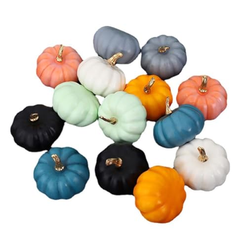 1 x Simulationskürbis-Requisite, Dekoration für Herbstfeiern und Feiertagsveranstaltungen (Orange + Schwarz + Weiß + Blau + Rosa + Hellgrau + Hellgrün + Grün) von Gdfnmogo