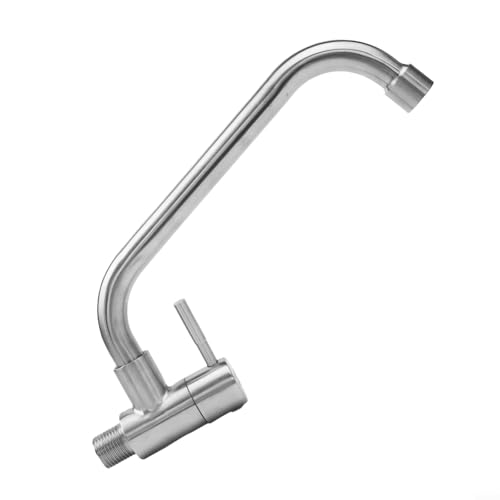 304 Edelstahl Einhebel-Küchenarmatur zur Wandmontage mit wassersparendem Luftsprudler für Waschbecken und Arbeitsplatten in Silber-Finish 304 Edelstahl Einhebel-Küchenarmatur zur Wandmontage mit wassersparendem Luftsprudler für Waschbecken und Arbeitsplatten in Silber-Finish von Gdfnmogo