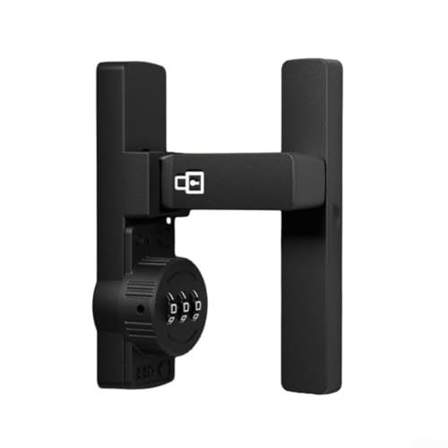 90 Grad Scheunentürschloss mit schlüssellosem Eingang, Zinklegierung, Schiebetürriegel innen, mattschwarz, 108 x 68 mm, Haussicherheits-Hardware von Gdfnmogo