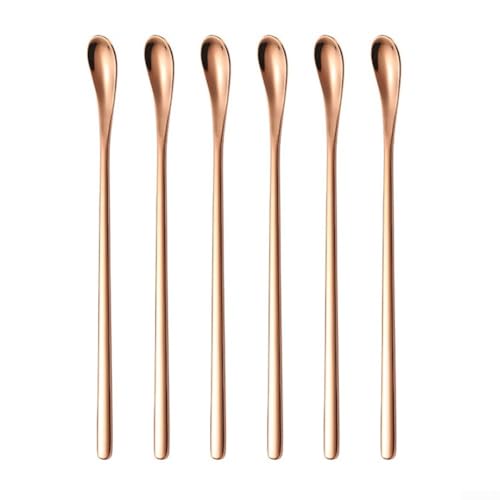 DIY Crafting Tool 19 3cm Stainless Steel Spoon for Mixing Wax, Soap, and Resin and Easy to Use (rose gold) von Gdfnmogo