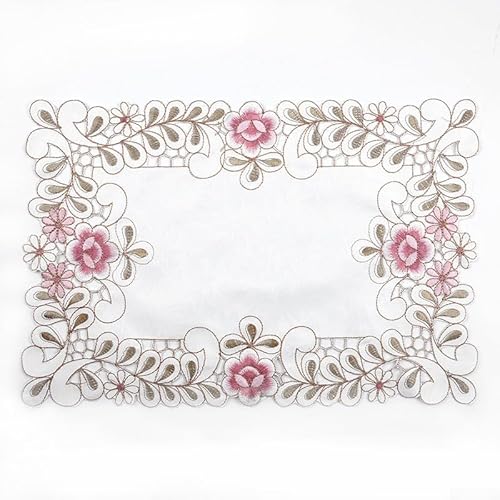 Dekorativer Tischläufer mit Jacquard-Spitze und Blumenmustern für Veranstaltungen (30 x 45 cm, Nr. 4) von Gdfnmogo