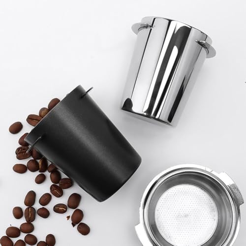 Edelstahl für Espresso-Kaffee-Dosierbecher 51 mm, 53 mm, 58 mm Größen und einfach zu bedienendes Kaffeewerkzeug (schwarz 58 mm) von Gdfnmogo