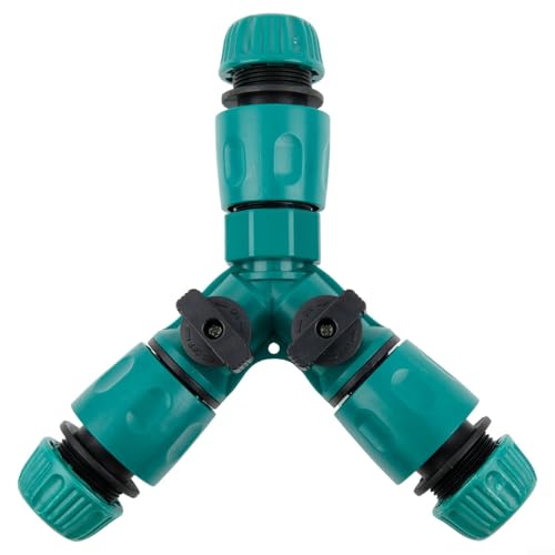 Effizienter Gartenschlauch-Verteiler mit 3 weiblichen Anschlüssen und zwei An-/Aus-Ventilen für Wasserkontrolle Effizienter Gartenschlauch-Verteiler mit 3 weiblichen Anschlüssen und zwei An-/Aus-Ventilen für Wasserkontrolle von Gdfnmogo