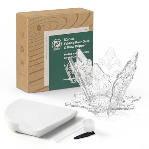 Effizienter und einfach zu bedienender Kaffee-Tropfer mit 40 Papierfiltern (transparent) von Gdfnmogo