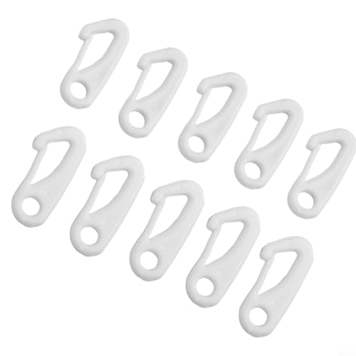 Fahnenmast-Clips aus Kunststoff zur Befestigung von Flaggen am Seil, strapazierfähige Nylon-Karabinerhaken für Standardflaggen, wetterbeständig und leise, Weiß, 10 Stück von Gdfnmogo