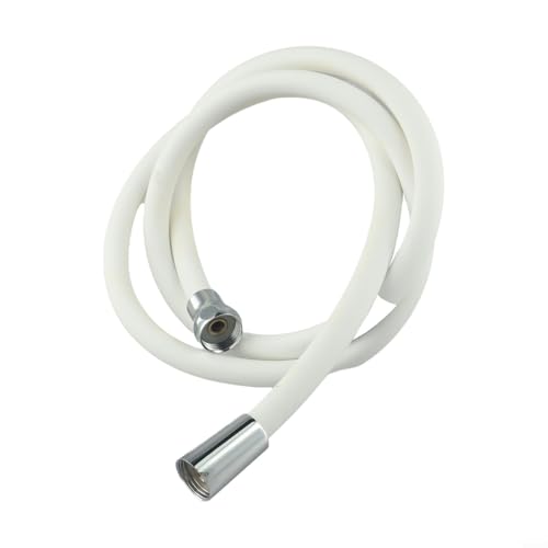 Flexibler Silikon-Brauseschlauch für Hochdruckarmaturen mit Messingarmaturen, G1/2-Schnittstelle für Badezimmer- und Küchenarmaturen (Weiß, 1,5 m) von Gdfnmogo