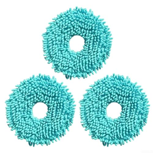 Für Conga 13090 Spin Revolute Home&Wash Wischmopp-Tuch, Ersatz, 3 Stück oder 8 Stück Mikrofaser-Reinigungstücher für hygienische Böden (3 Stück) von Gdfnmogo