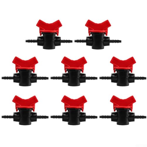 Gartenschlauch-Bewässerungswasserventile für Tropfbewässerungssystem, 4/7 mm und 8/11 mm Rohrverbinder mit Dichtungsringen für Gartenbewässerung (4/7 mm), 8 Stück von Gdfnmogo