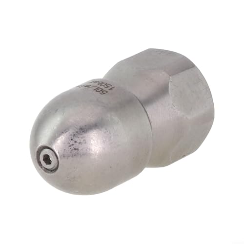 Gdfnmogo 1/5.1 cm Innengewinde Kanalstrahldüse mit 1 vorderen und 6 hinteren Sprühlöchern, Hochdruck-Metallabflussreinigungskopf für Hochdruckreiniger, geeignet für von Gdfnmogo