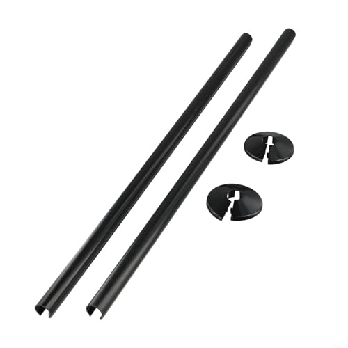 Gdfnmogo 2 Stück Heizkörperrohrabdeckungen und 2 Stück Rohrmanschetten, 2 x 15 mm Manschetten + 2 x 500 mm Rohrabdeckrohre, Heizkörperrohrmanschetten Abdeckung für Heizkörperrohr (schwarz) von Gdfnmogo