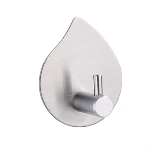 Gdfnmogo 304 Edelstahl Wandgarderobe Haken für Badezimmer mit Wassertropfen-Design, keine Bohrinstallation für Fliesen, Glas, Metall, Kunststoffoberflächen (C) von Gdfnmogo