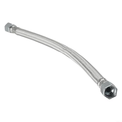 Gdfnmogo 400 mm Edelstahl-Luftkompressor-Ansaugrohr mit Rückschlagventil, Ersatzschlauch für Öl-Luftpumpe, Sechskantmutter-Armatur, kompatibel mit 14/16/19 mm Innengewinde (M16) von Gdfnmogo