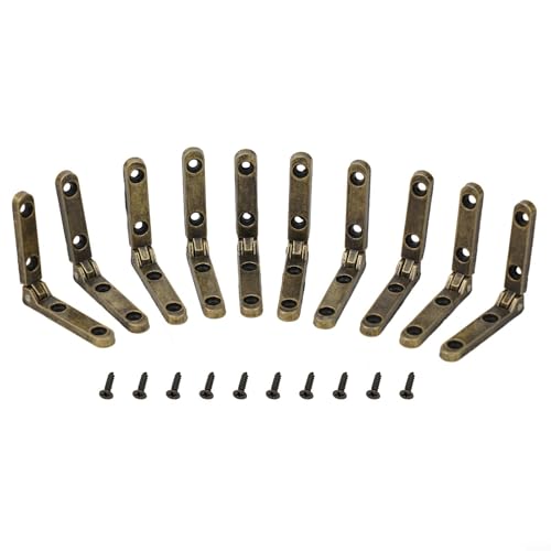 Gdfnmogo 90-Grad-Scharniere für Holzkisten, Schrankscharniere aus Zinklegierung, mit Schrauben, 30 x 30 mm, Hardware-Zubehör für Schmuck, Weinaufbewahrung, 10 Stück (Bronze) von Gdfnmogo