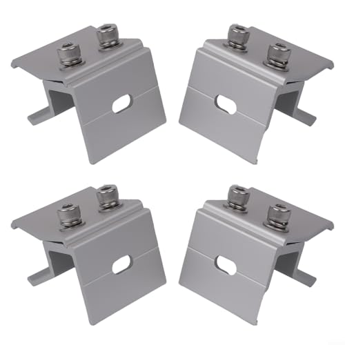 Gdfnmogo Aluminium-Stehnahtklemme, Solar-PV-Modul-Montagehalterung für gefaltete Blechdächer, Edelstahlschrauben, vormontiertes Dachmontagesystem (4 Stück) von Gdfnmogo