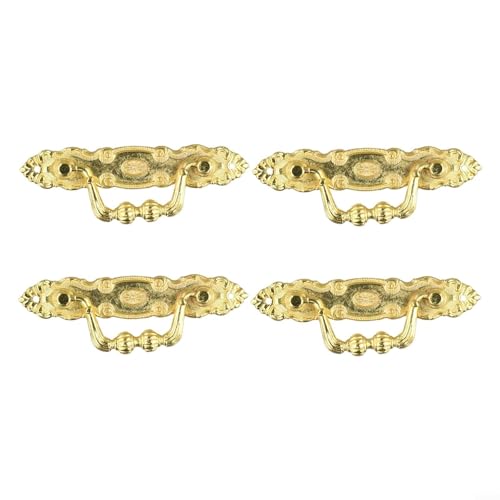 Gdfnmogo Antike Möbelgriffe, Schubladengriffe, Zinklegierung, Ringgriffe, Retro, dekorative Schrankbeschläge für Küchenschränke, Kleiderschränke, Kommoden, Türen, 105 mm, Bronze (Gold) von Gdfnmogo