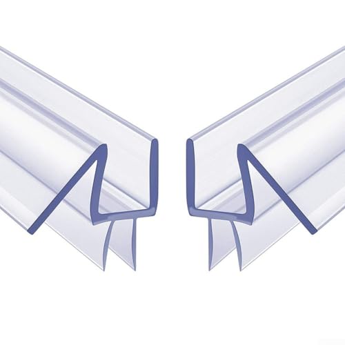 Gdfnmogo Bodendichtungsstreifen für Duschtüren, 50,8 cm Länge, für 0,9 cm dicke Glastüren, PC-Material, ultraklar, wasserdicht, mit Tropfschiene, 2 Stück von Gdfnmogo