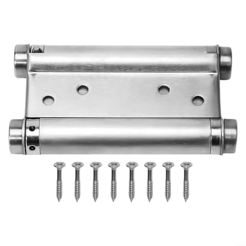 Gdfnmogo Doppelfederscharniere aus Edelstahl, selbstschließend, Zwei-Wege-Türbeschläge für Schwingtüren, Tore, Bartheken, 304 Grad verstellbares Spannlager (10,2 cm) von Gdfnmogo