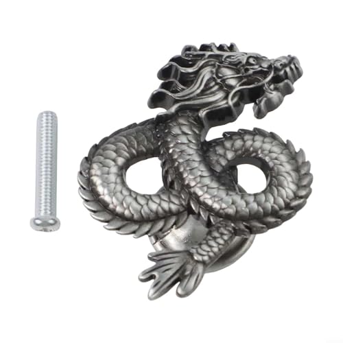 Gdfnmogo Drache Möbelgriffe aus Zinklegierung, Türknäufe für Kinderzimmer, Schlafzimmer, Kleiderschrank, Küchenschrank, Hardware, dekoratives Kinderzimmer-Zubehör (antikes Zinn) von Gdfnmogo