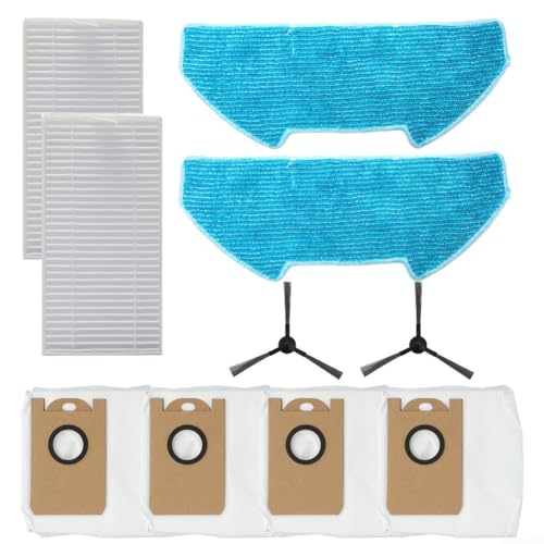Gdfnmogo Ersatzteil-Set für Vozascly R10 Roboter-Staubsauger – 2 Filter, 2 Wischtücher, 4 Staubbeutel, 2 Seitenbürsten, Zubehör-Set für Mapping-Modelle von Gdfnmogo