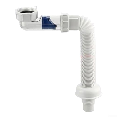 Gdfnmogo Flexibler Siphon-Ablaufschlauch G1-1/2 Zoll Waschbecken Abwasserrohr ausziehbar 28-88cm ABS 360 Grad drehbar Geruchsverhinderung für Küche Bad WC von Gdfnmogo