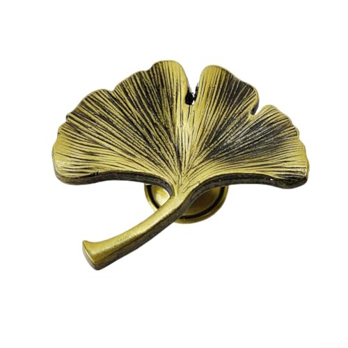 Gdfnmogo Ginkgo-Blatt-Zink-Legierung, Schrankgriffe, Türknäufe, dekorative Hardware für Küche, Badezimmer, Schlafzimmer, Kinderzimmer, Heimwerker (grüne Bronze) von Gdfnmogo
