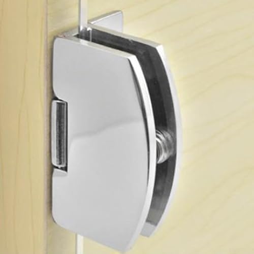 Gdfnmogo Glastürscharnier, Zinklegierung, Möbelbeschläge, Klemme für 5–8 mm, Glasvitrinen, Weinschränke, Tore, nicht öffnendes Scharnier mit Schrauben, Schwarz / Silber (Silber) von Gdfnmogo