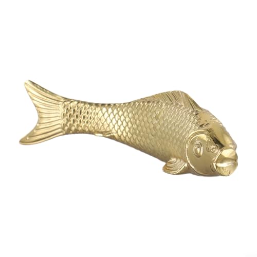 Gdfnmogo Goldfisch-Form Messing Schrankknäufe Einzelloch Schubladengriffe Tierdesign Türgriffe für Küchenschrank Kleiderschrank Möbel Hardware Gold-Finish von Gdfnmogo